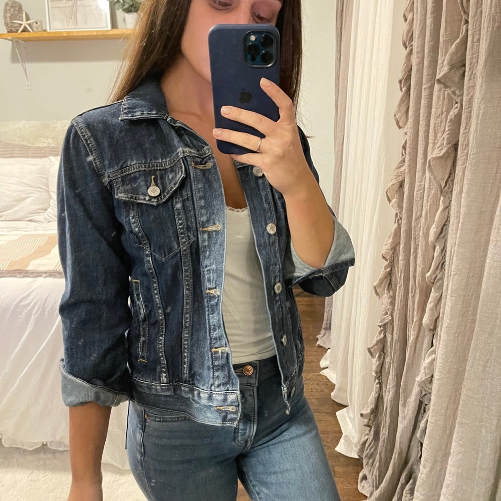 LUCKY BRAND | Dark Wash Distressed Jean Jacket